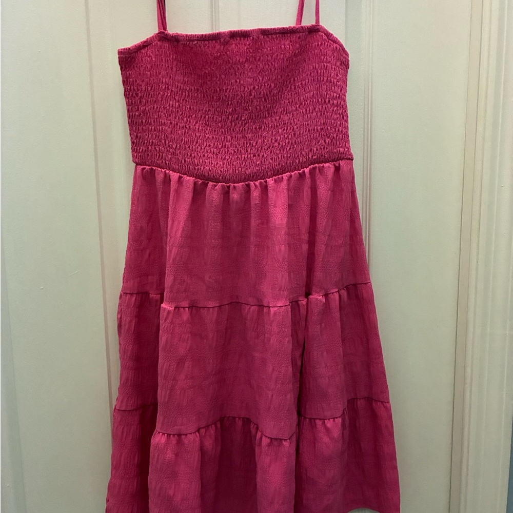 SHEIN Pink Tiered Mini Dress- never worn